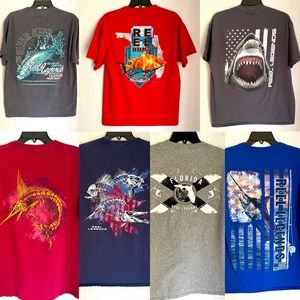 Used Reel Legends Bulk Bundle T-Shirts Size Large
